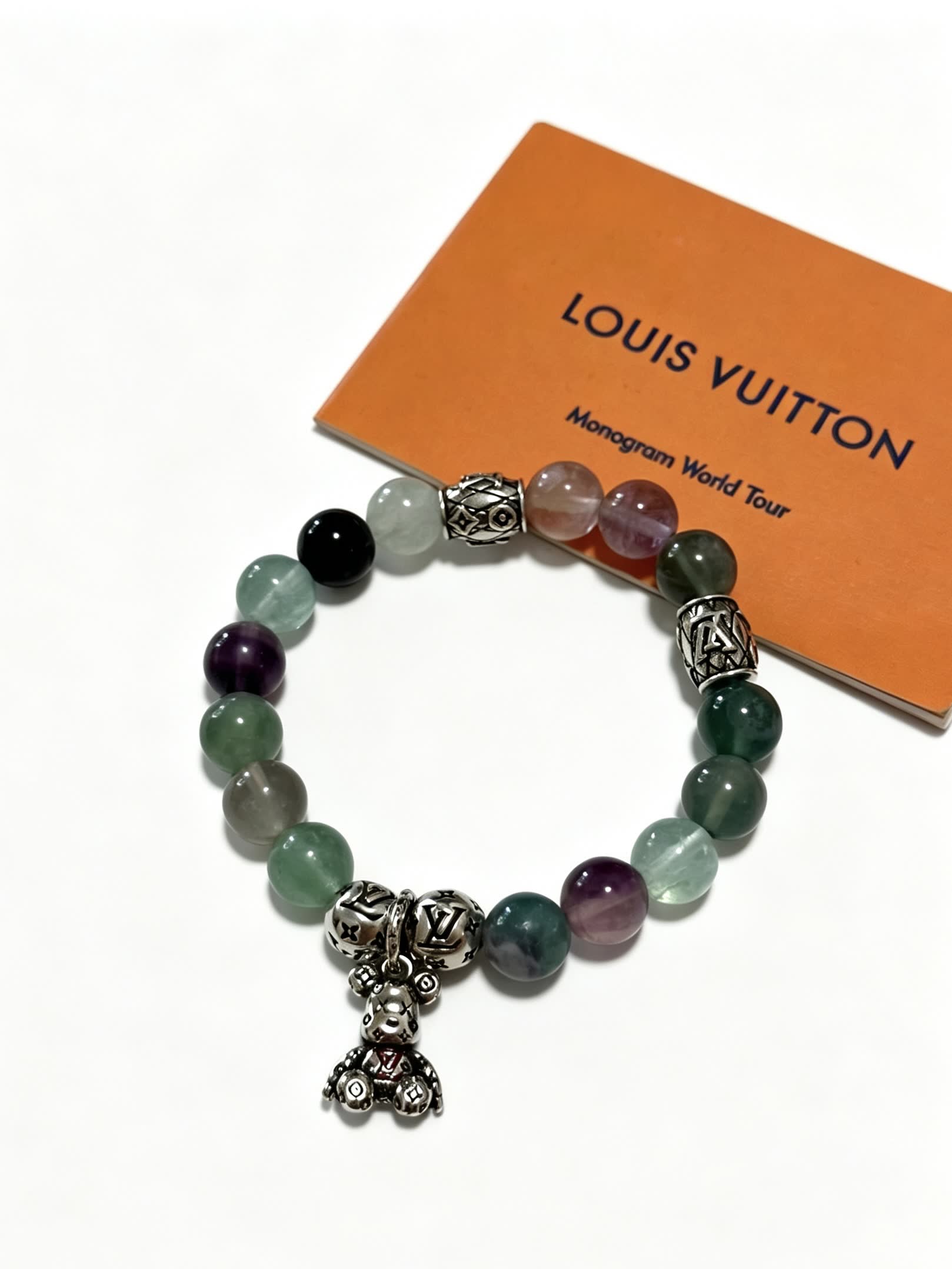 Louis Vuitton Multicolored Beaded Bracelet with Silver Charms